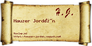 Hauzer Jordán névjegykártya
